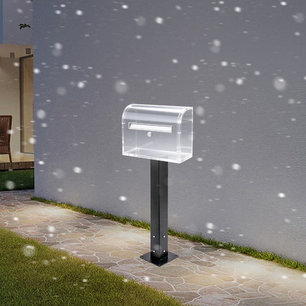 Mailbox Post with Post Base Mailbox Mounting Post Mailbox Post for Outside Black