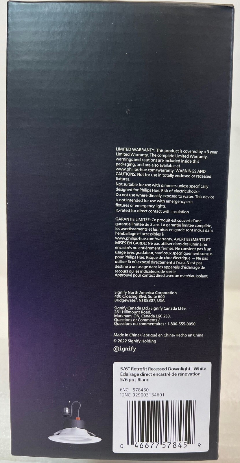 Philips Hue White & Color Ambiance 5/6" Smart Recessed Downlight -FREE S/H