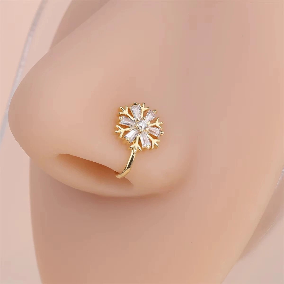 9pcs Nose Rings Non Piercing U-Shaped Nose Stud Elegant Style Non Ring For Women