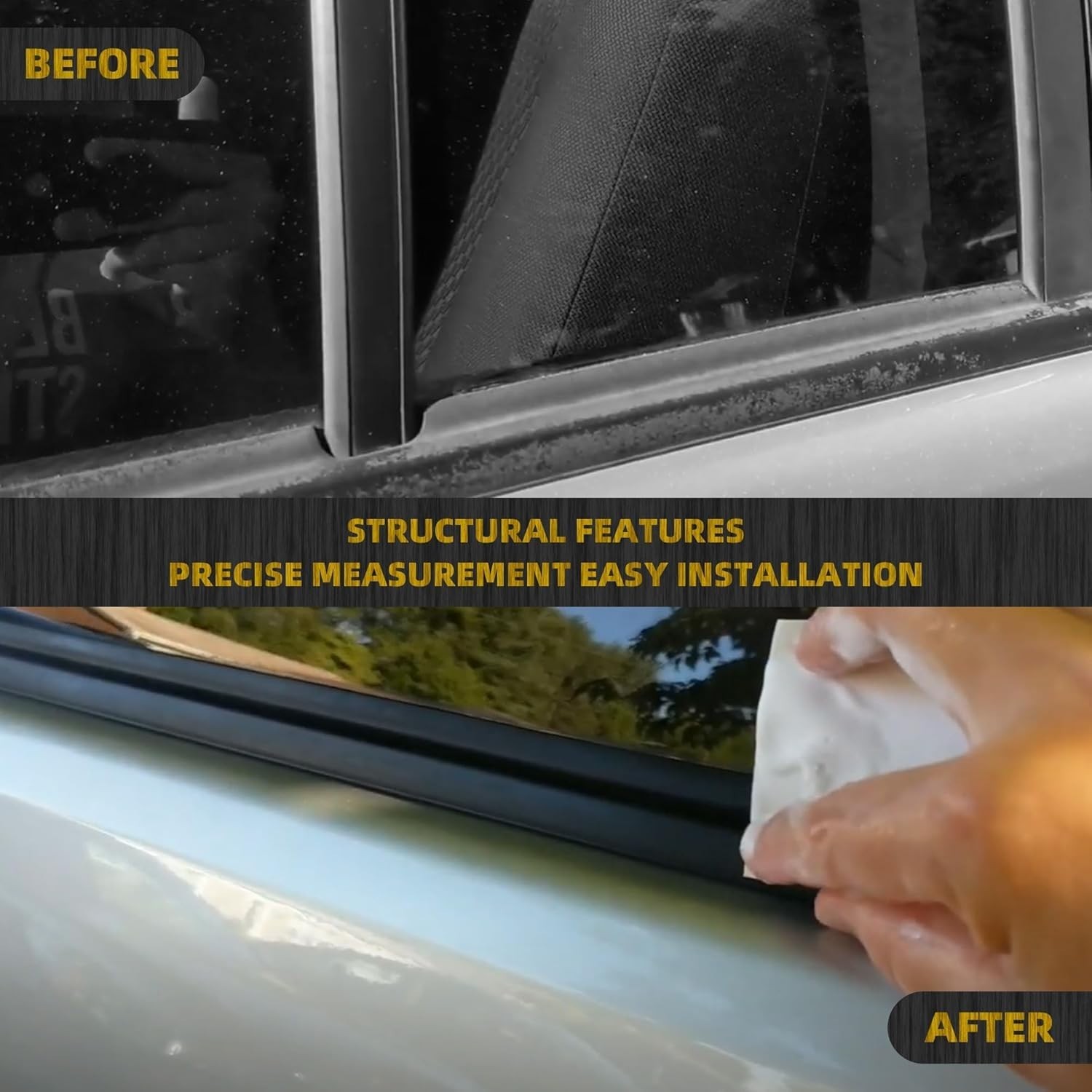 Window Weatherstrip Compatible with Honda Civic Hatchback 2016-2019 Replaces# 72