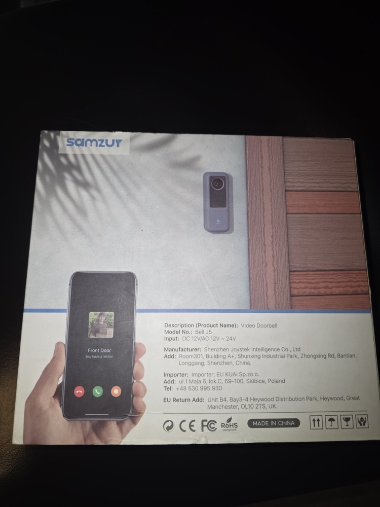 Wired Video Doorbell 2K smart camera Samzuy Motion Detection