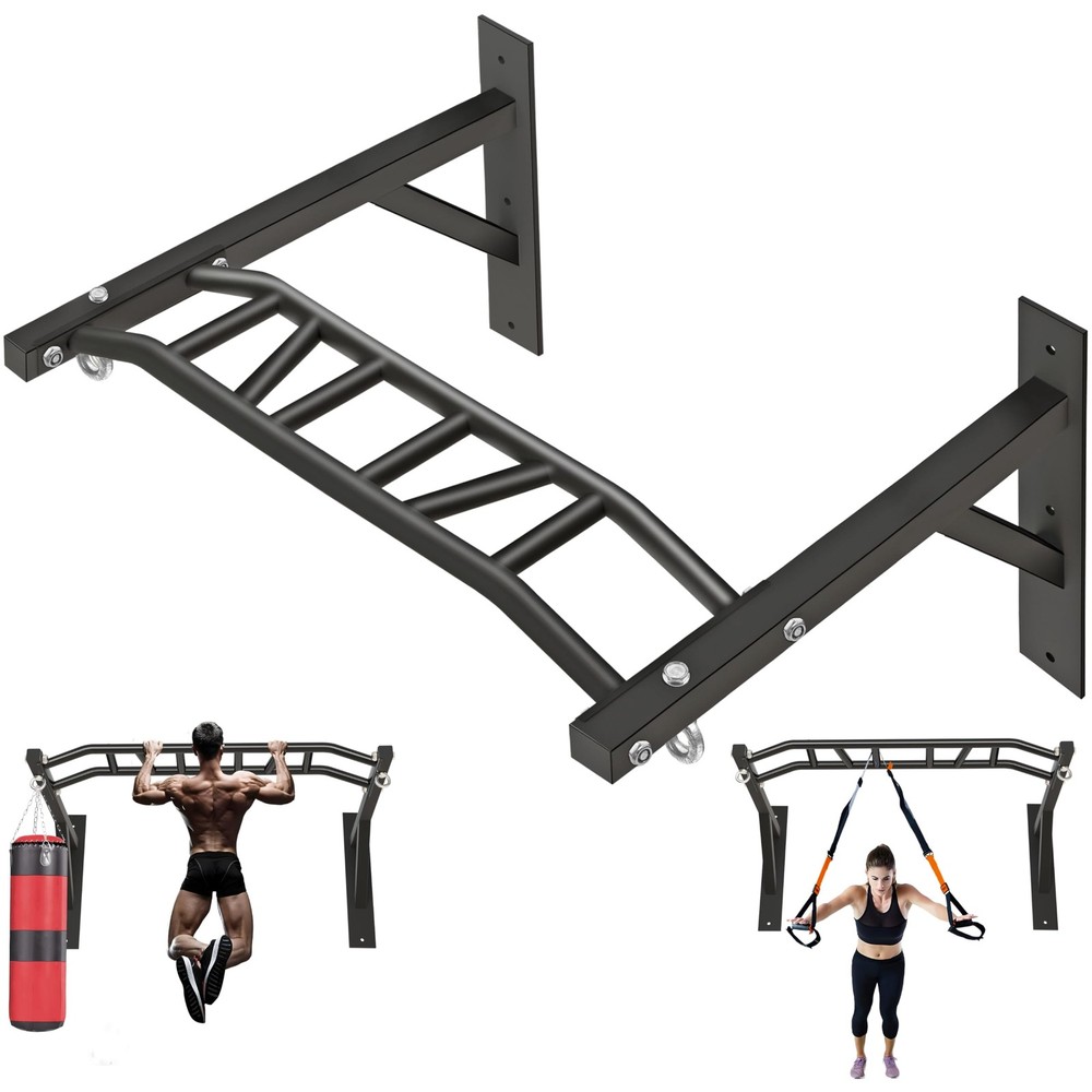 Upgraded Pull Up Bar Wall Mounted Heavy Duty Multi Grip 14 Positions