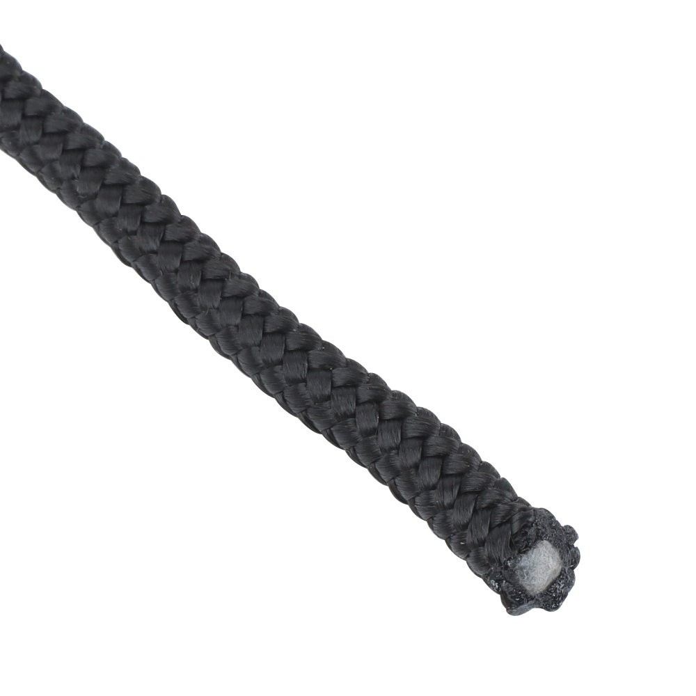 1/4" × 500' Black Nylon Rope Sturdy Spool Solid Braid Knot Rope Multipurpose
