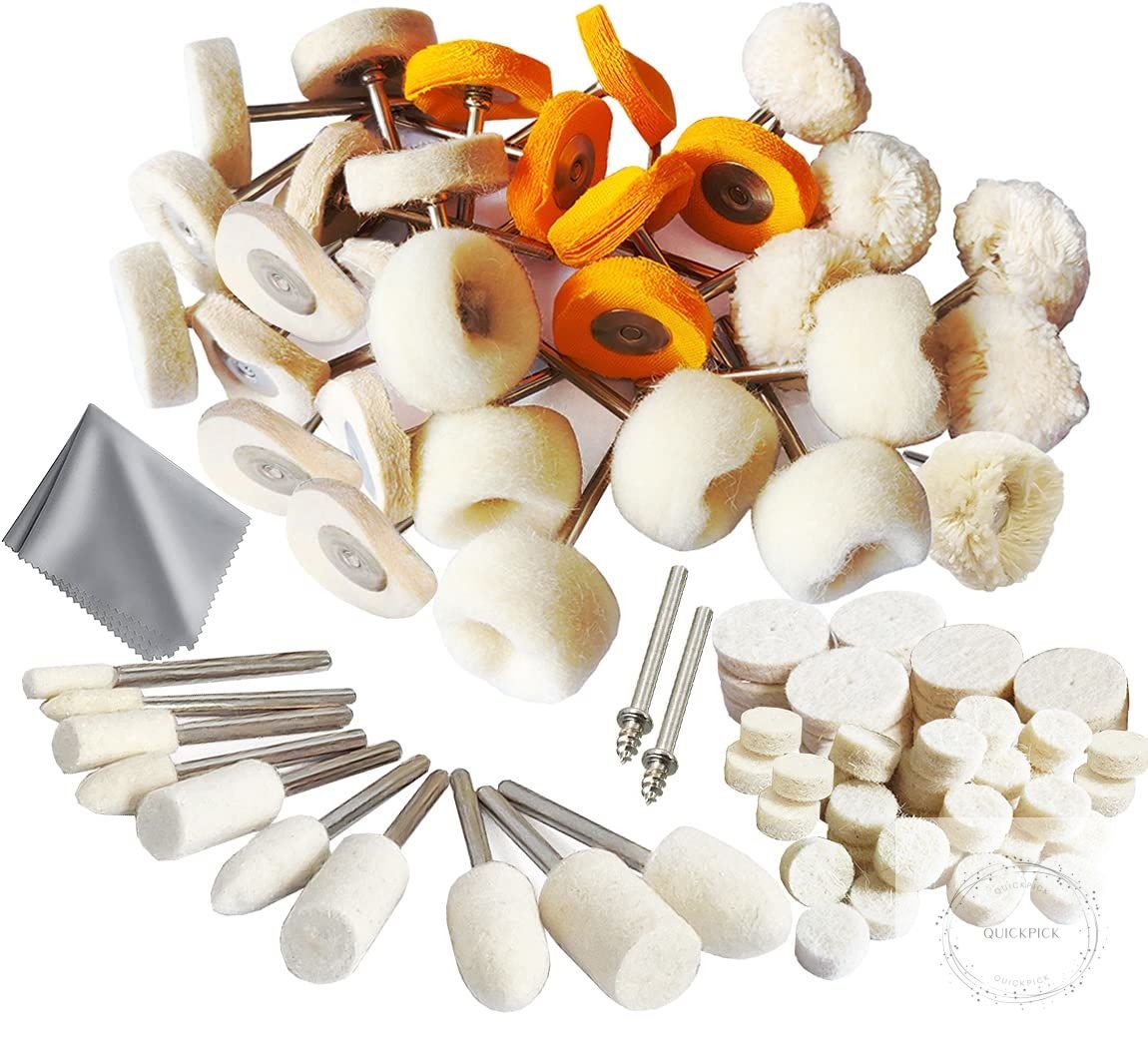 78 Pcs Polishing Buffing Wheel Set for Dremel Polishing Kit Felt Wool Cotton 1/8