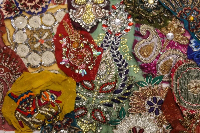 25 Pack of Boho Scarp Trim Snippets Junk Journal Mixed Media Embellishment Craft