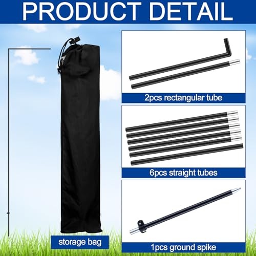 2 Pcs Feather Flag Pole Kit 8.9ft Custom Rectangle Feather Flags Pole with