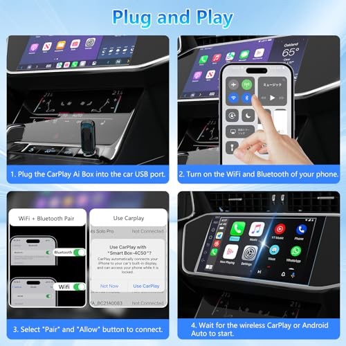 Android Auto Wireless Adapter & Wireless CarPlay Adapter-Mini USB CarPlay
