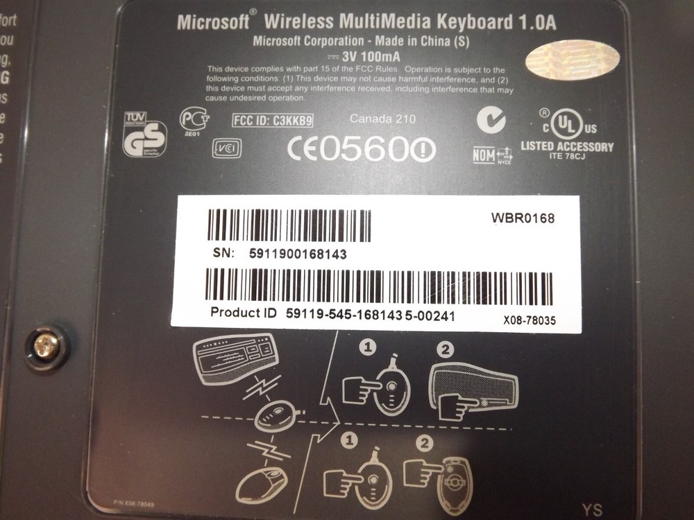 Microsoft Wireless Optical Desktop Keyboard w Mouse SN 5911900168143 WIN/ MAC