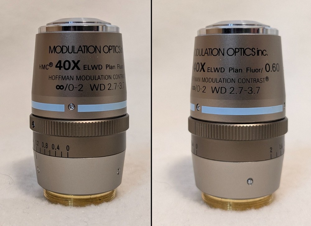 Nikon HMC Hoffman Modulation Contrast 40x ELWD Plan Fluor Microscope Objective