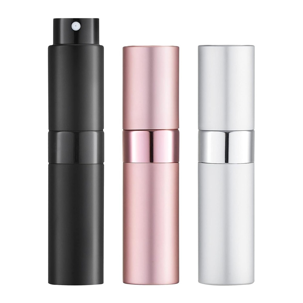 LISAPACK 8ML Atomizer Perfume Spray Bottle for Travel (3 PCS) Empty 3 Colors