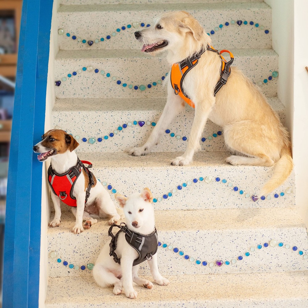 No Pull Dog Harness, Reflective Walking Dog Harness with Easy Control Handle ...