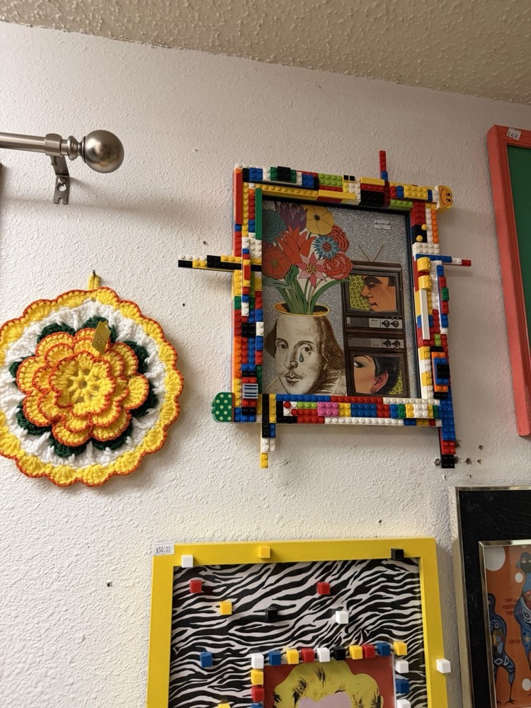 Custom made collage art in Lego brick Frame