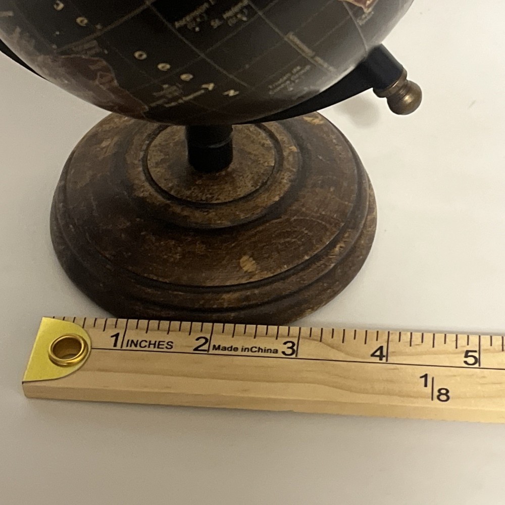 World Map Globe Small Desk Size Rotating Tilted Angle Education Geography