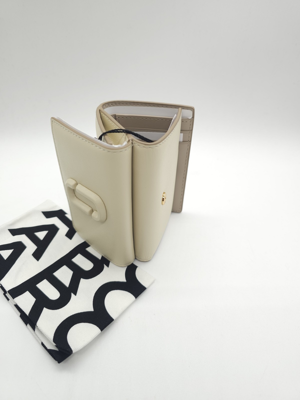 Marc Jacobs J Marc Trifold Leather Wallet Cloud White New