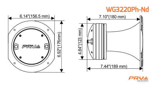 2x PRV Audio WG3220Ph-Nd 2" Phenolic Compression Driver PRO WG14-50CR 220W NEO