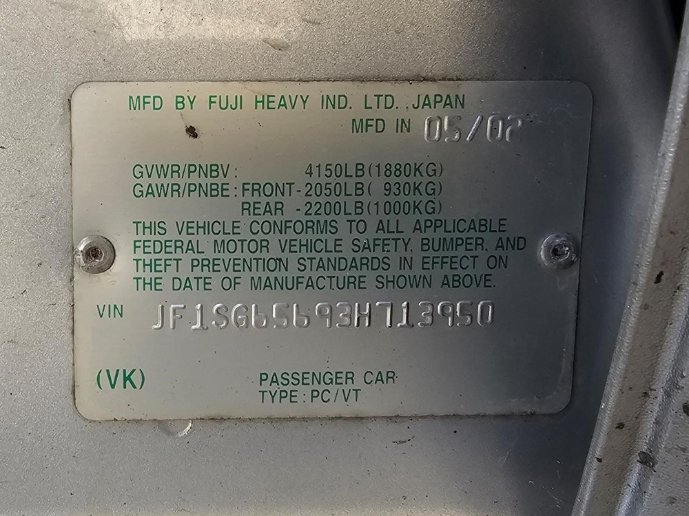 FORESTER 2003 Jack 2357715