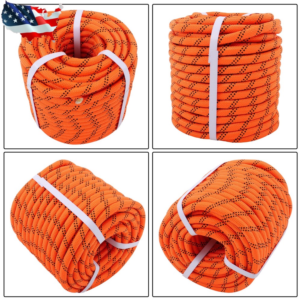 1/2" × 120' 48 Strands Braid Polyester Arborist Bull Rope Pulling Rigging Line
