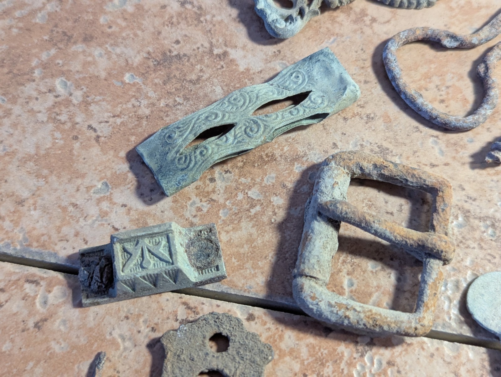 Dug Relics Vintage Iron Door Hardware Buckles Glasses Brass Key Bottle Openers