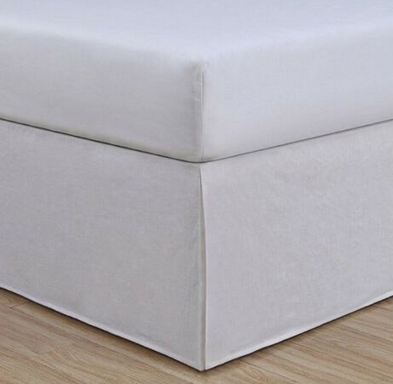 New Linenweave Vintage Washed Twin 15-Inch Drop Tailored Bedskirt - white