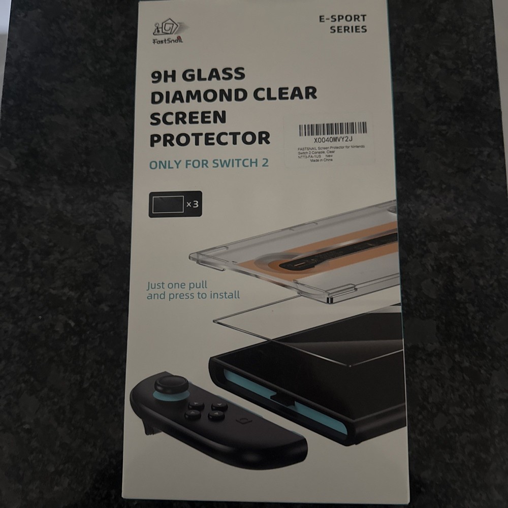 FastSnail 9H Glass Screen Protector for Switch 2 NIB Break Scratch Protect Game