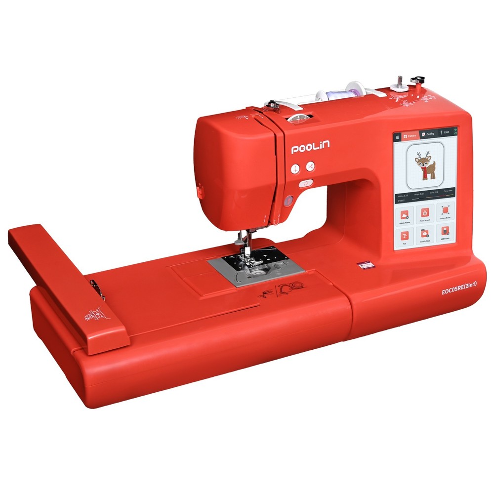 POOLIN EOC05RE（2in1） Sewing and Embroidery Machine Computerized Large LCD.