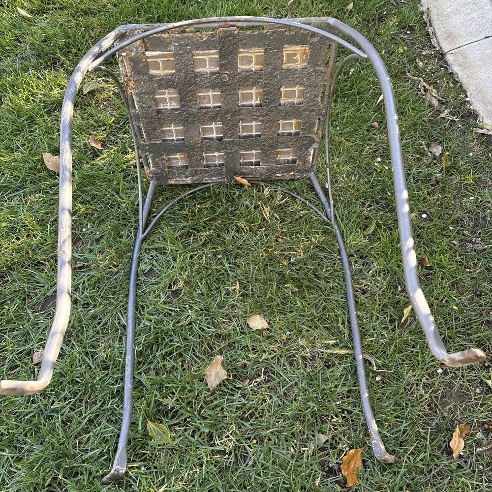 VTG Wrought Iron Rustic Table With Slate Tile