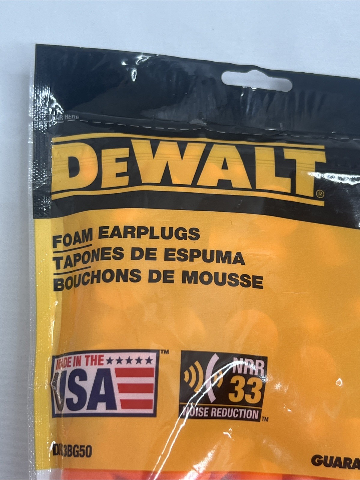 DeWalt Foam Earplugs 50 Pairs NRR 33 Made In Usa New