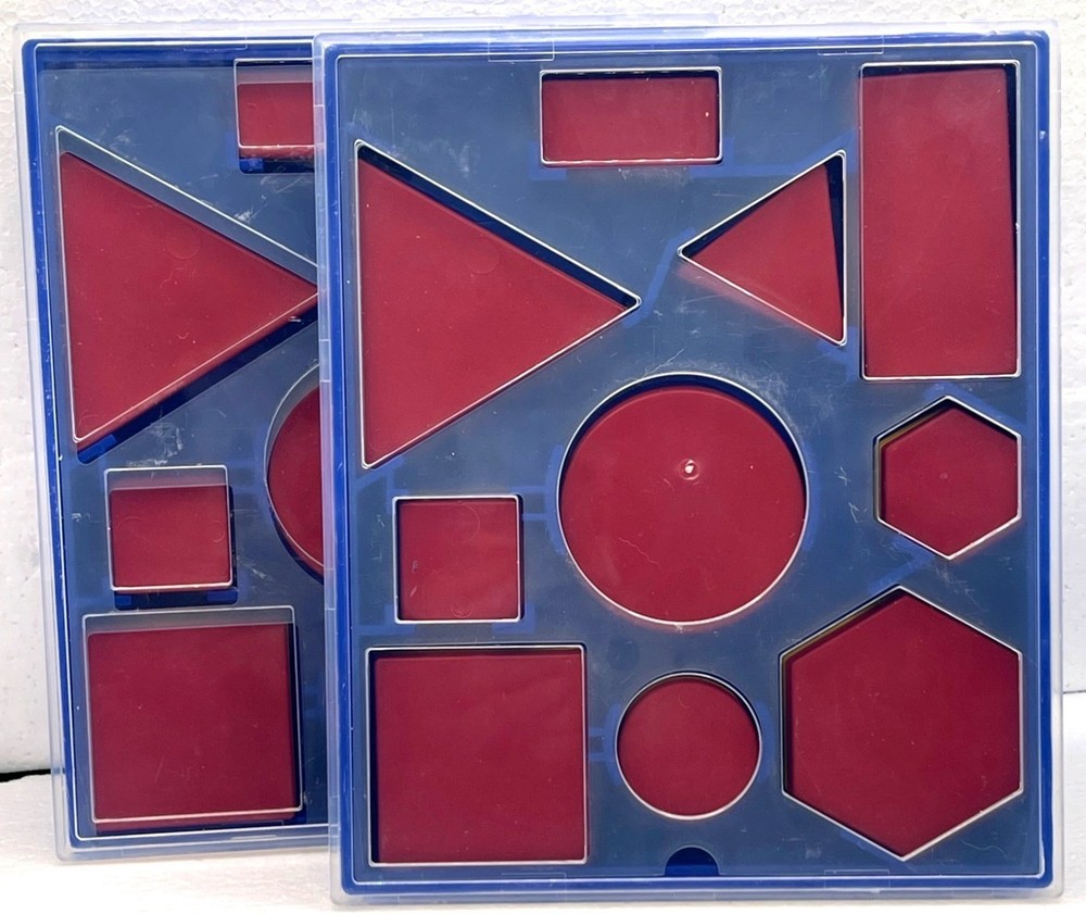 Two Attribute Block Desk Sets Geometry Shapes Early Learning Math Manipulatives