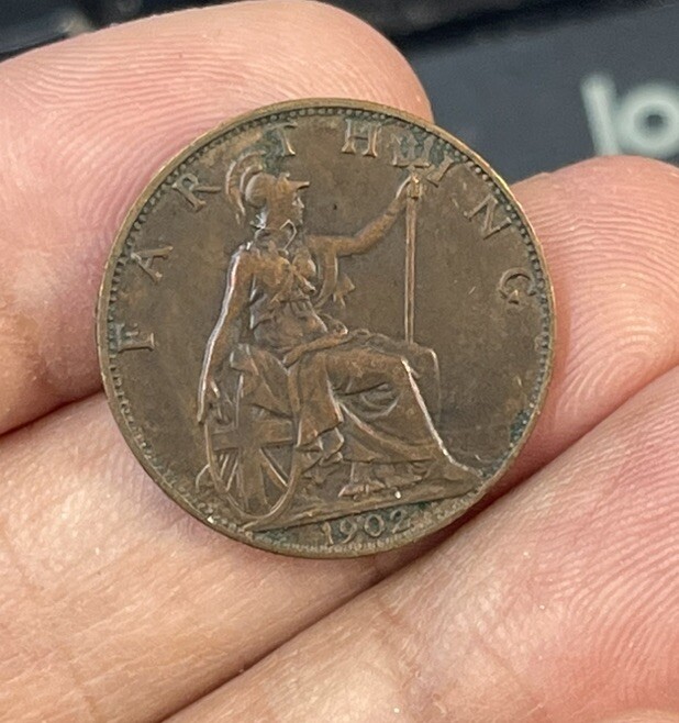 1902 Great Britain Farthing Coin