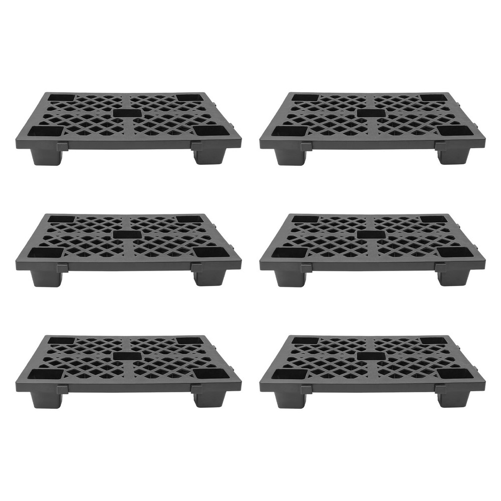 6x Plastic Pallets Interlocking Storage Stackable Anti-slip Loading Pallets