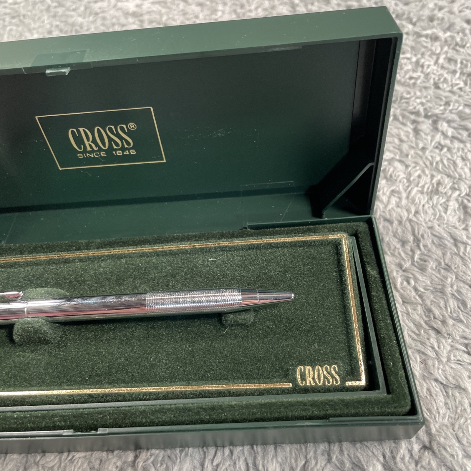 Vintage Cross Century 3502 Ballpoint Pen Chrome New Made In USA W/ Box & Manual