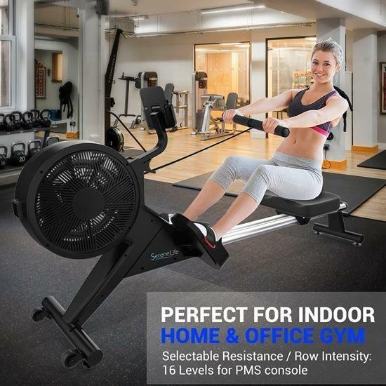 SereneLife Smart Exercise Rowing Machine Magnetic (16 Levels of Resistance