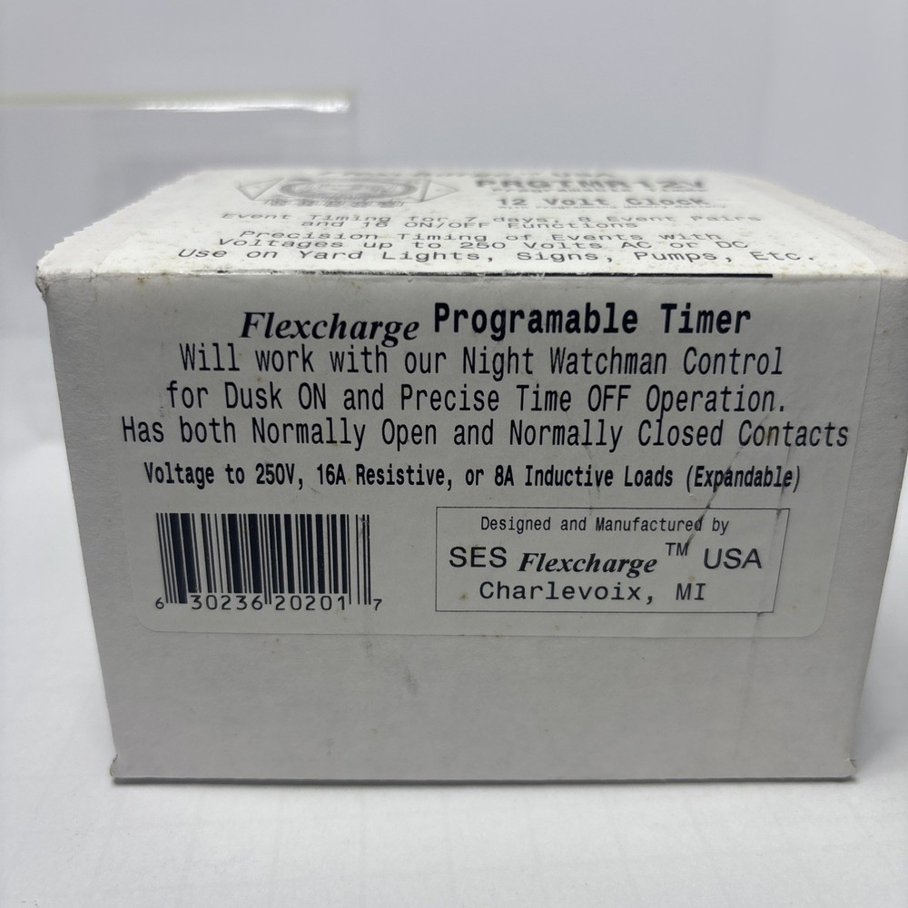 Flexcharge PRGTMR12V Real Time Programmable Digital Timer 12V New In Box