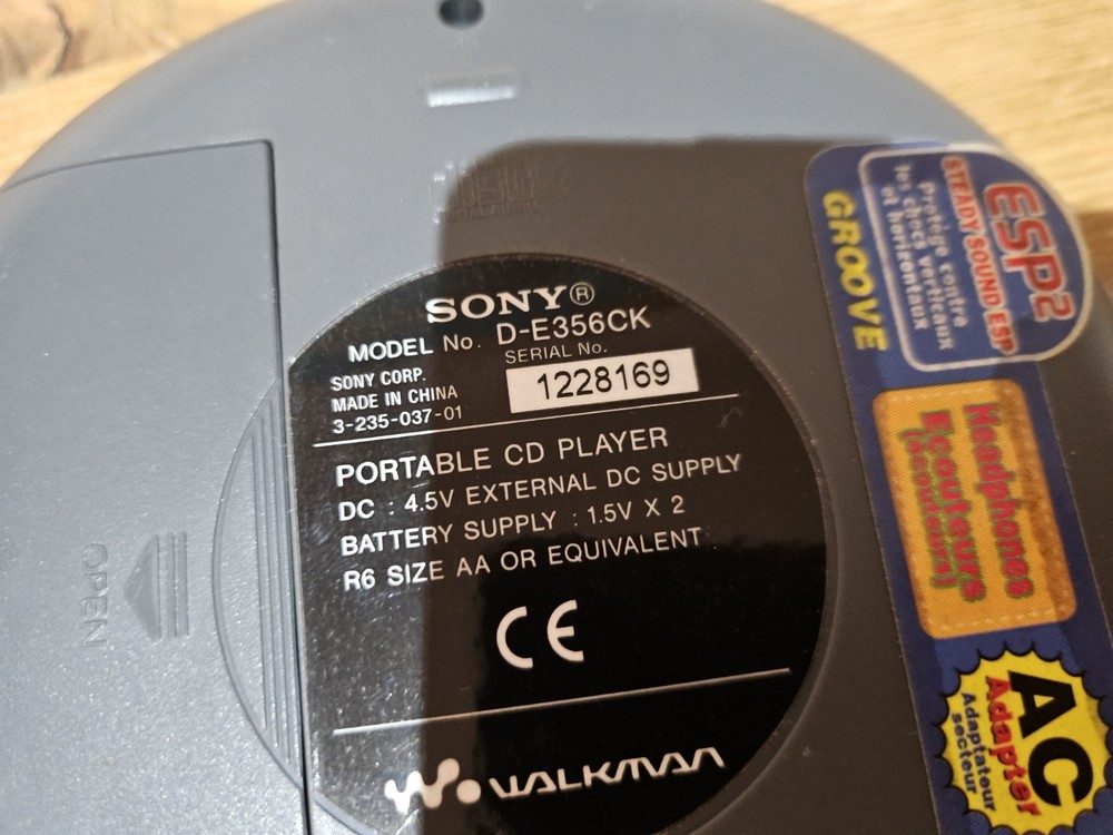 Sony Walkman D-E356CK Portable CD Player