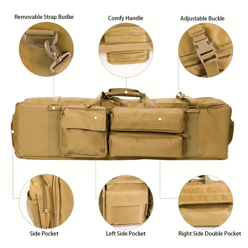39" Thickened Padded Tactical Rifle Bag Soft Case Packpack Foam Padding Support