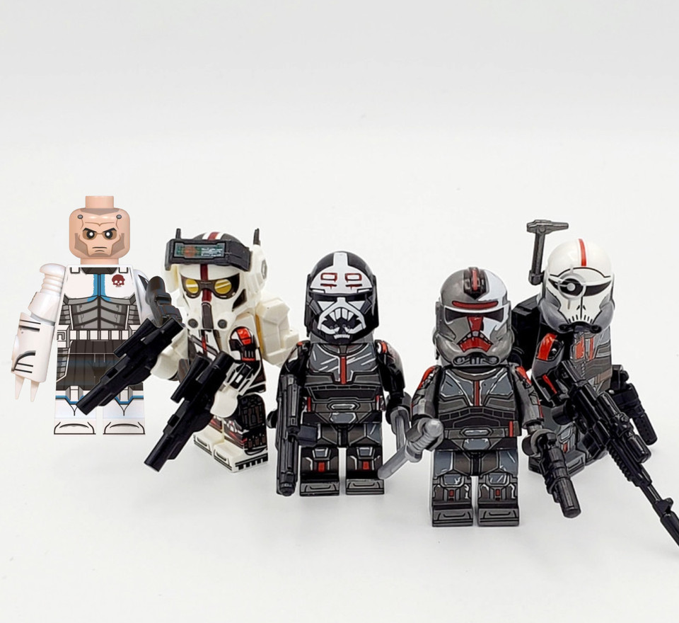 Bad Batch Custom Star Wars  Minifigure Lego Clone Force 99 Elite Black Commandos