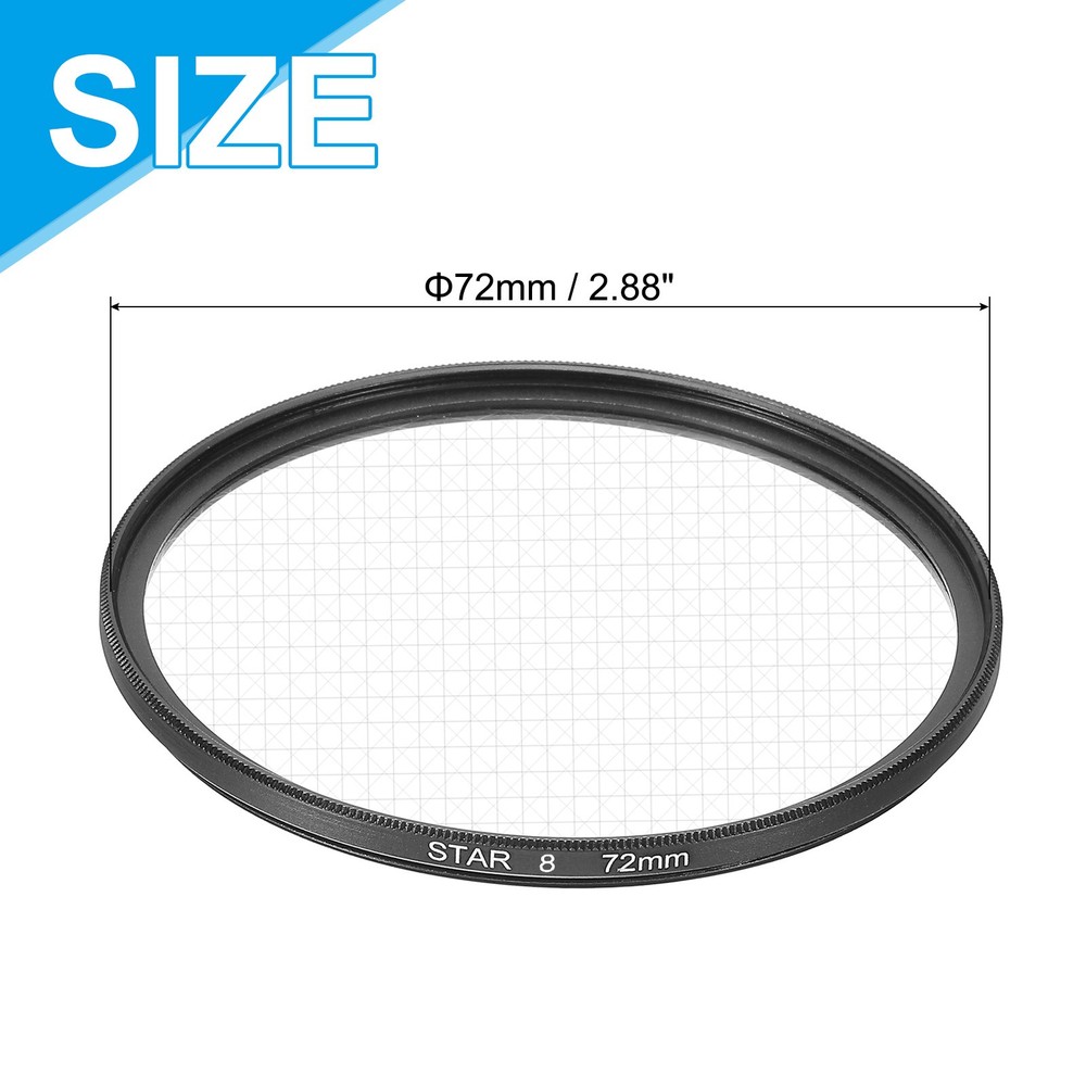 72mm Star Lens Filter, Starburst Lens Filter 8 Points
