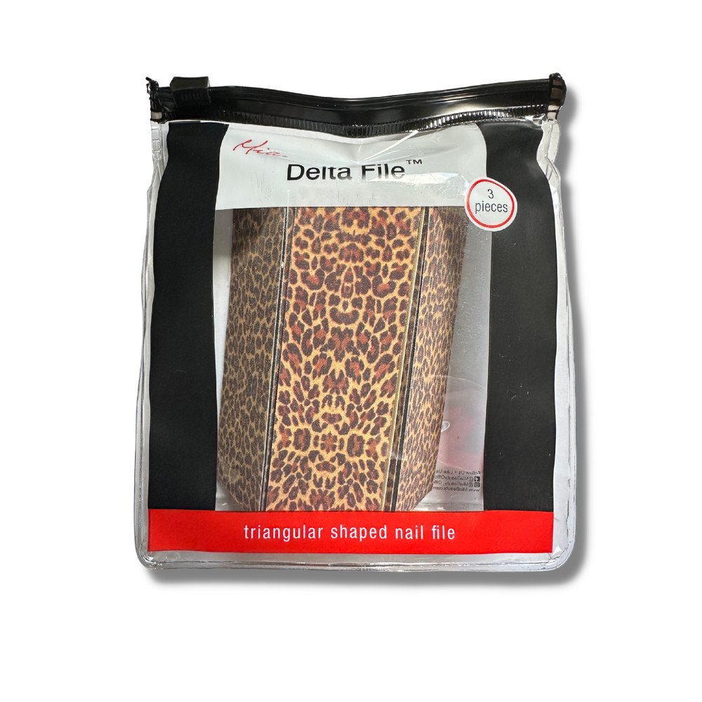 Mia® Delta™ Foam Equilateral Triangular Shaped Fingernail Files - Leopard 3PCS
