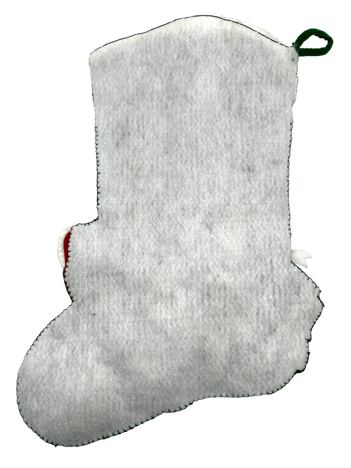 Handmade Completed Bucilla Felt Applique Christmas Stocking MOM Mr. & Mrs. Claus