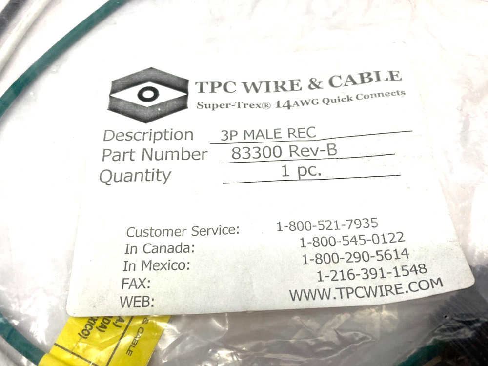TPC Wire & Cable 83300 Super-Trex Quick-Connect Receptacle Rev. B 3P