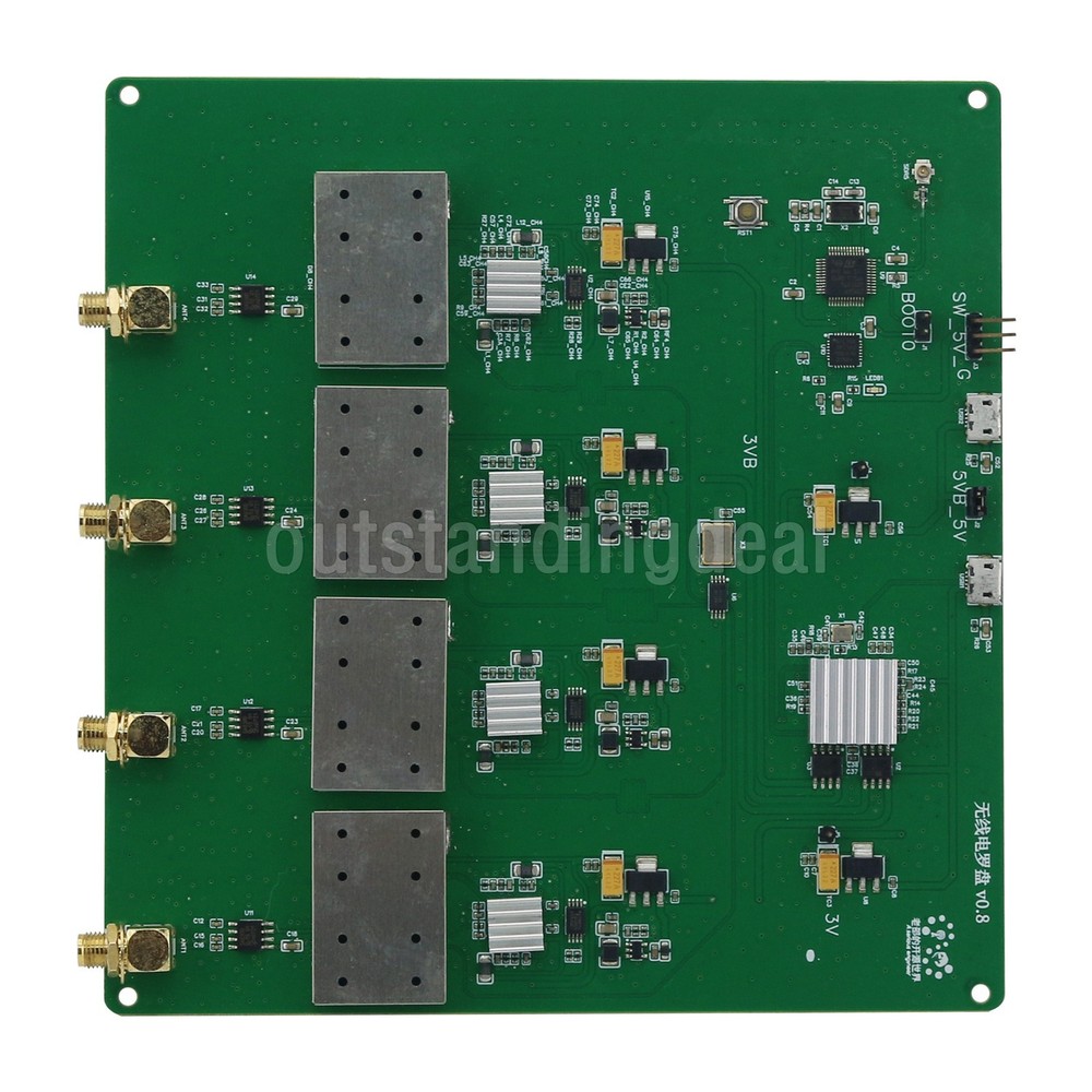 60MHz-800MHz Radio Compass Motherboard V0.8 Outperforming KerberosSDR ot25