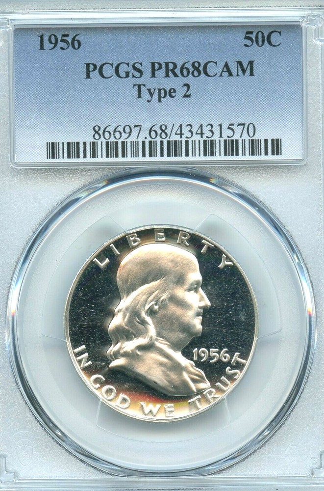 1956 Type 2 Franklin Half Dollar, PCGS PR68CAM