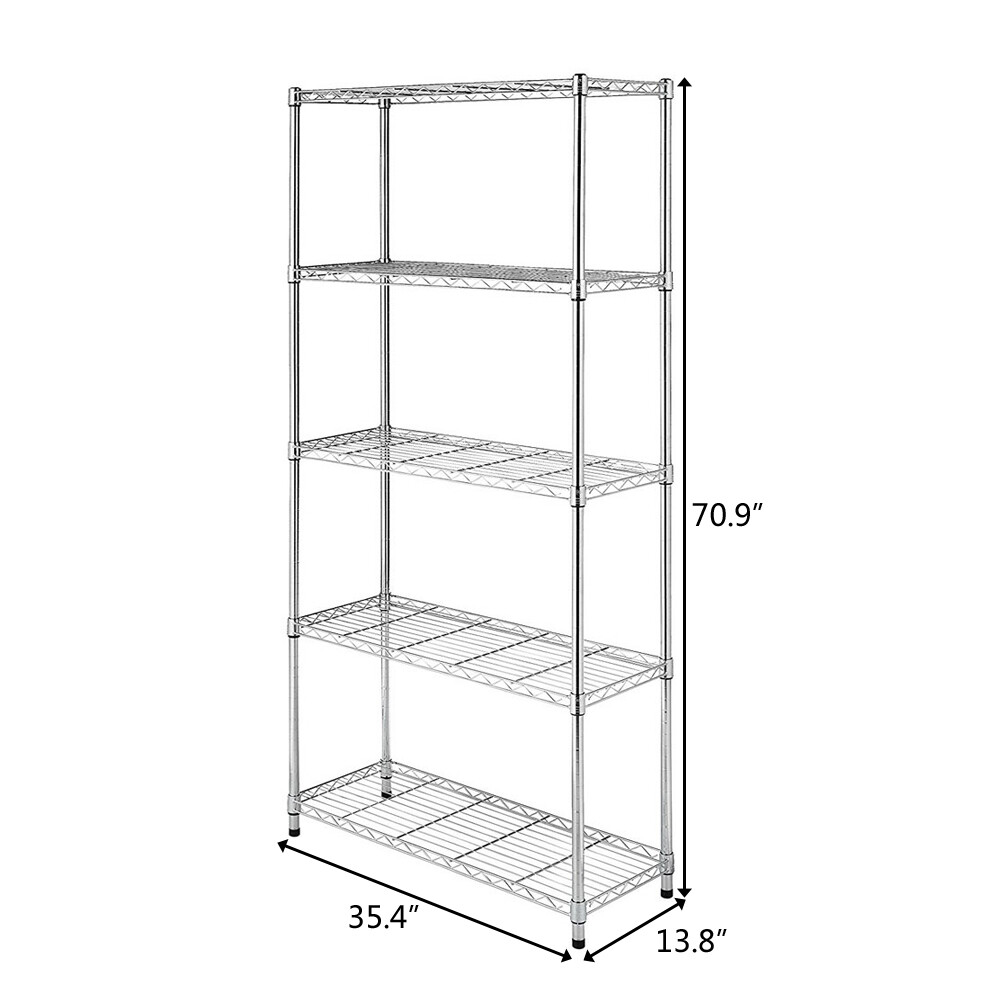 5 Tier Wire Shelving Unit Adjustable NSF Heavy Duty Metal Shelf Storage Rack