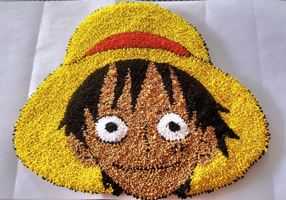 Handmade Luffy Punch Needle Wall Hanging, Coaster