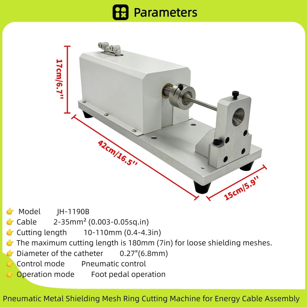 Pneumatic Metal Shielding Mesh Ring Cutting Machine for Energy Cable Assembly