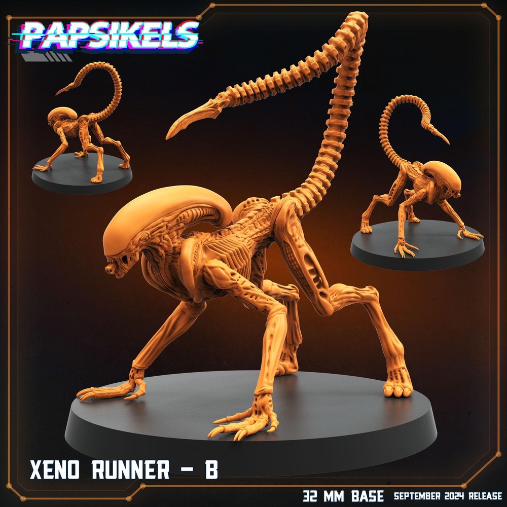 Xeno Runner A-E - Resin Sci Fi Cyberpunk Aliens Mini | Papsikels