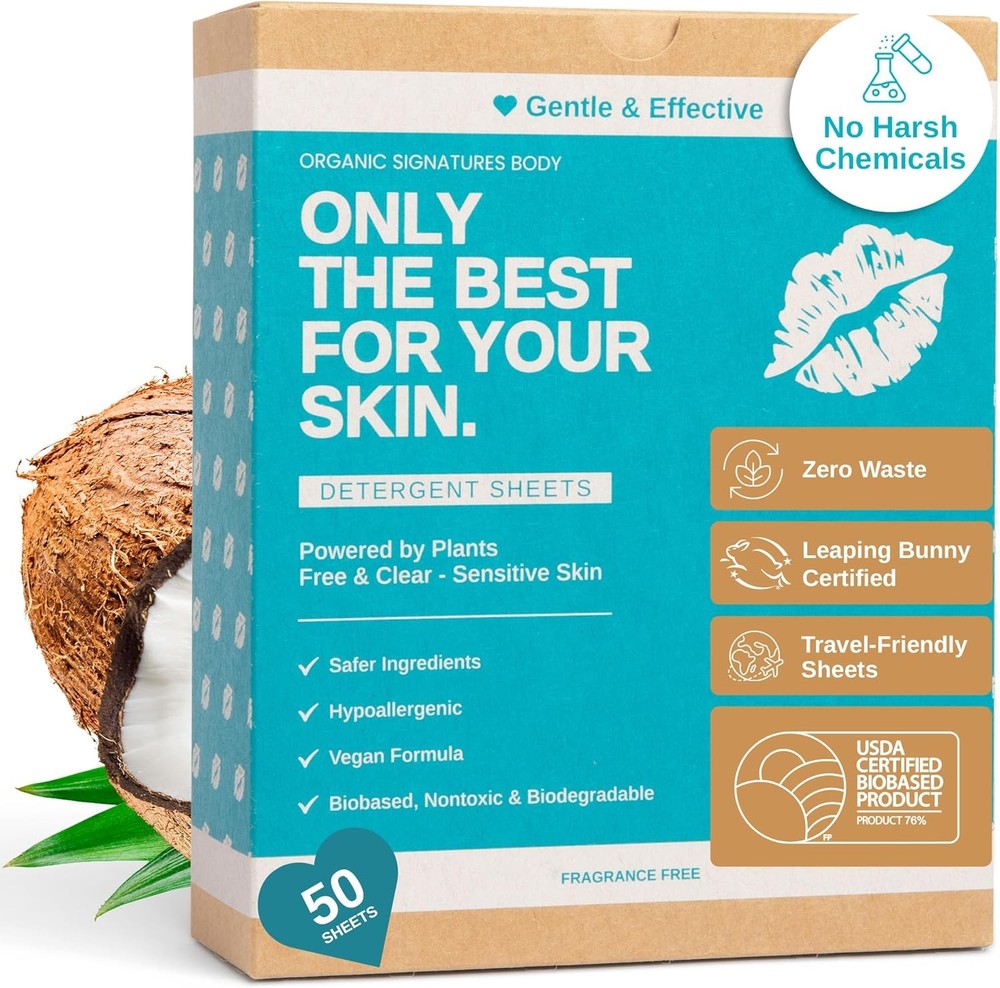 Laundry Deternt Sheets - Unscented, Hypoallernic, Plant-Based Travel