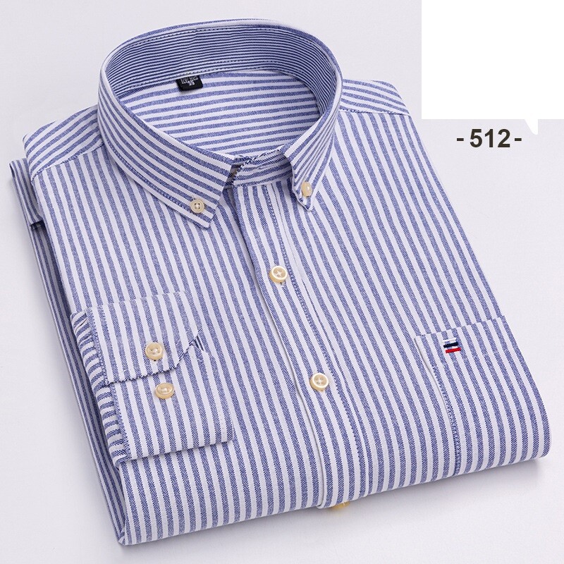 Men's Oxford Cotton Dress Shirt Long Sleeve Formal Business