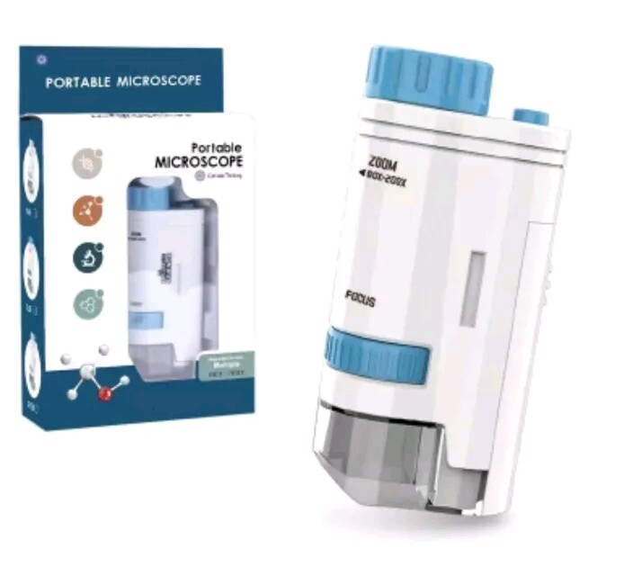 Cultivated Thinking Children's Portable Handheld  Optic Microscope  80-200X Blue