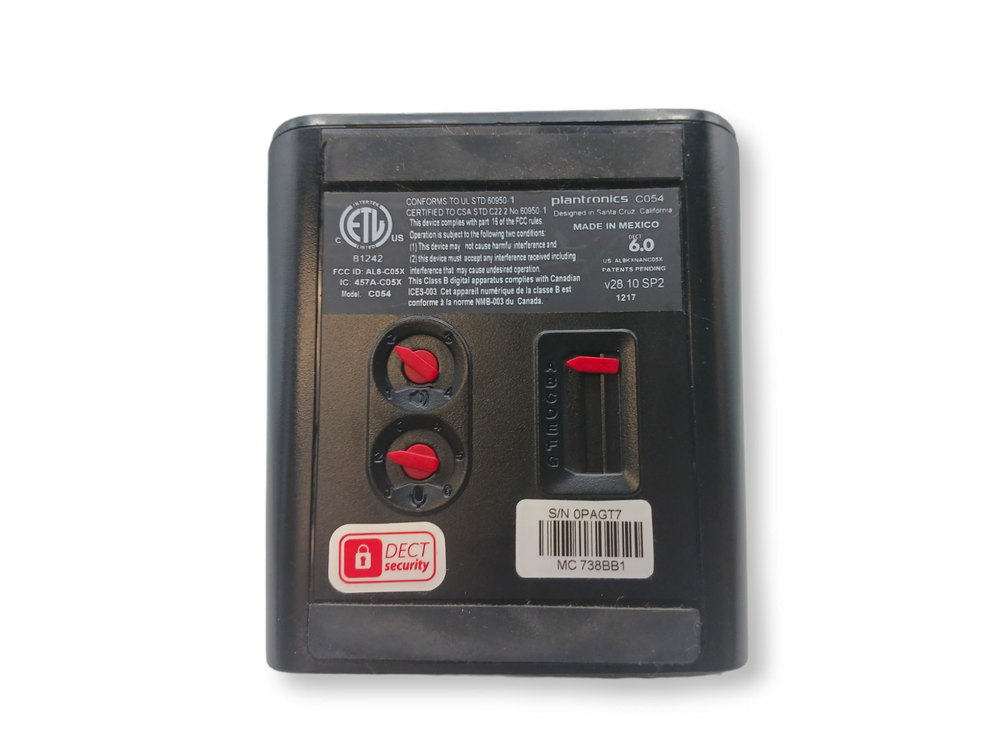 Plantronics Bluetooth Wireless Headset with Base C054 | NO AC ADAPTER!!